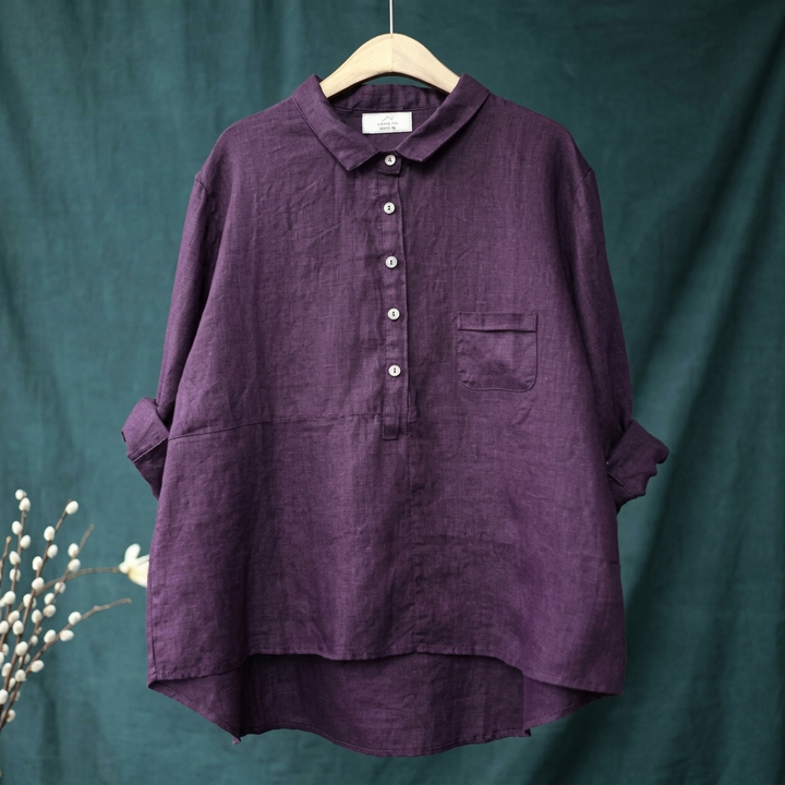 Elegant langærmet bluse til kvinder
