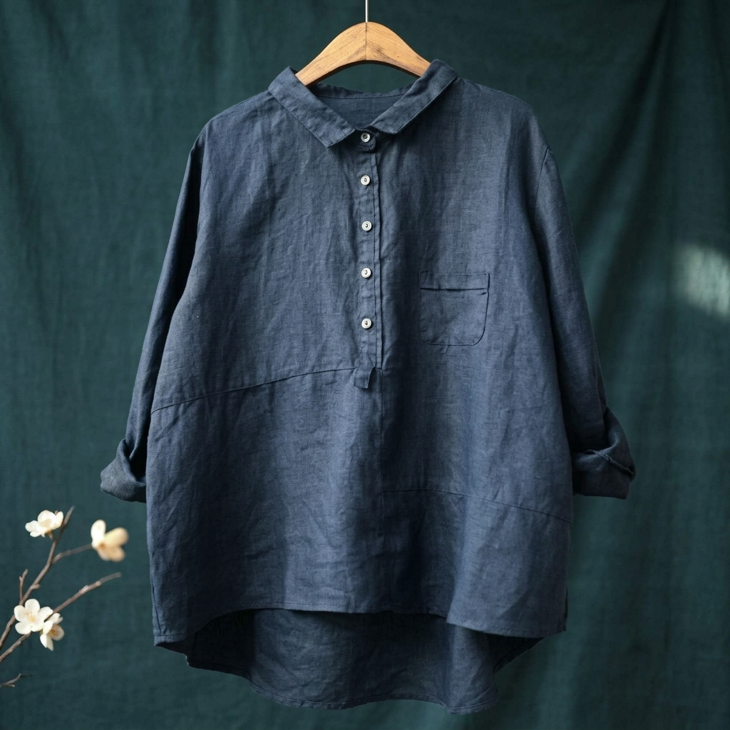 Elegant langærmet bluse til kvinder