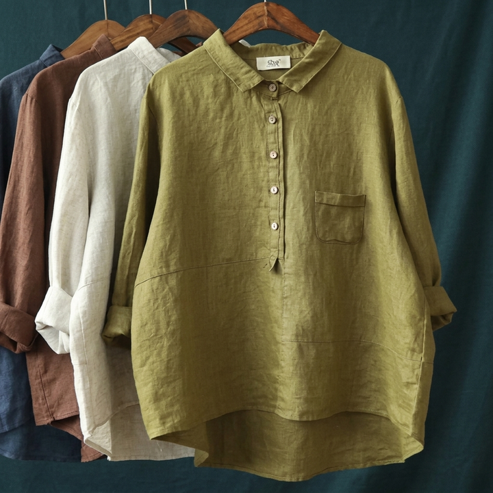 Elegant langærmet bluse til kvinder