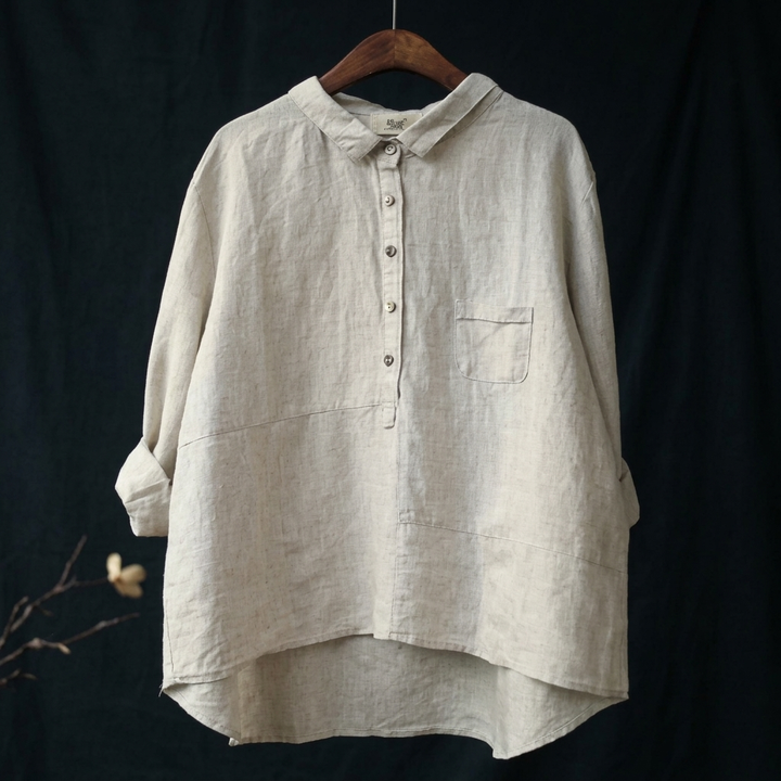 Elegant langærmet bluse til kvinder