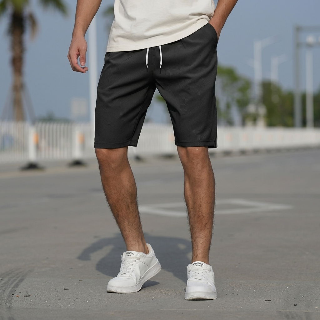 Højtaljede sommershorts til mænd