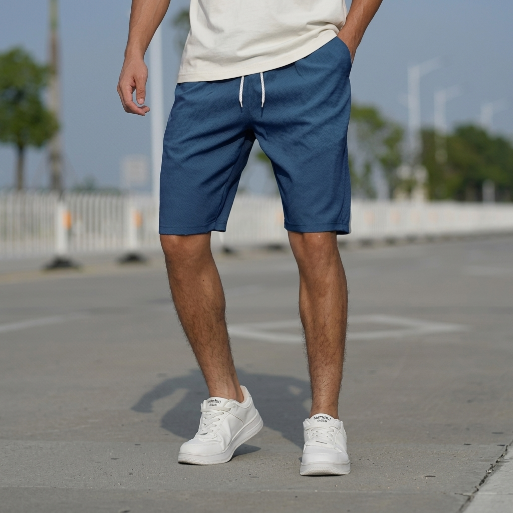 Højtaljede sommershorts til mænd