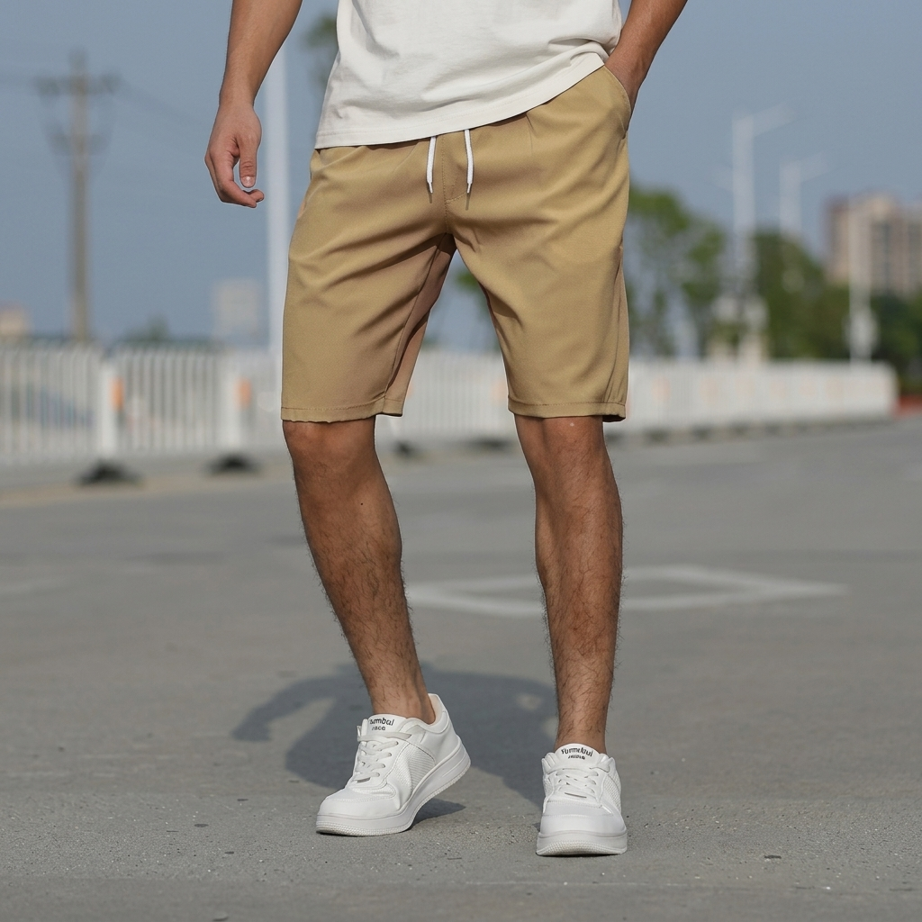 Højtaljede sommershorts til mænd