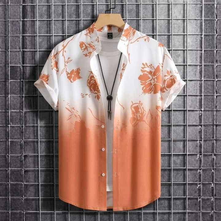 3D Flower Print Hawaii-Skjorte