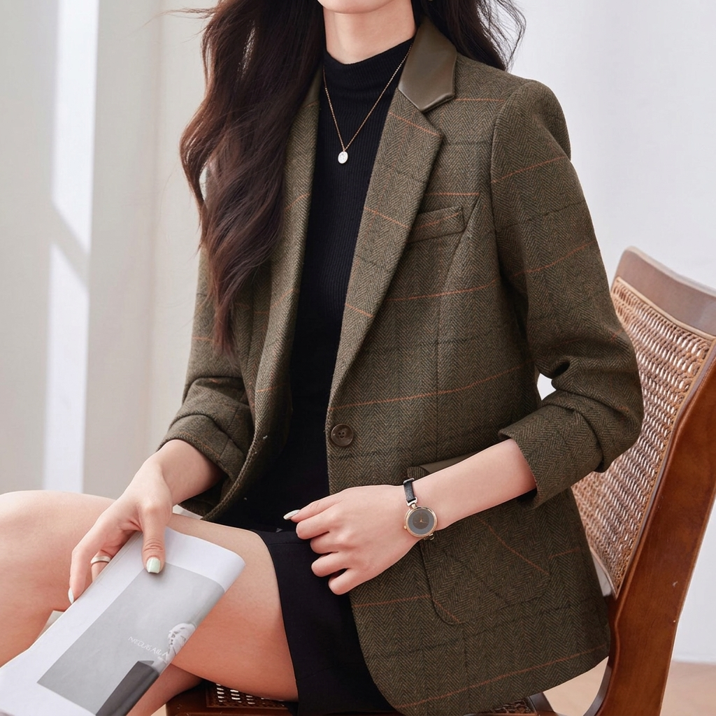 Koreansk-inspireret blazer med én knap
