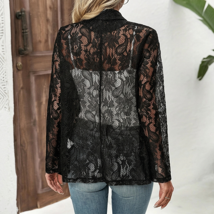 Elegant blazer med blonder
