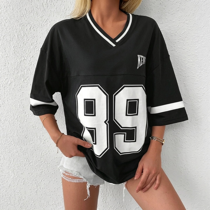 Oversized baseballtrøje til kvinder