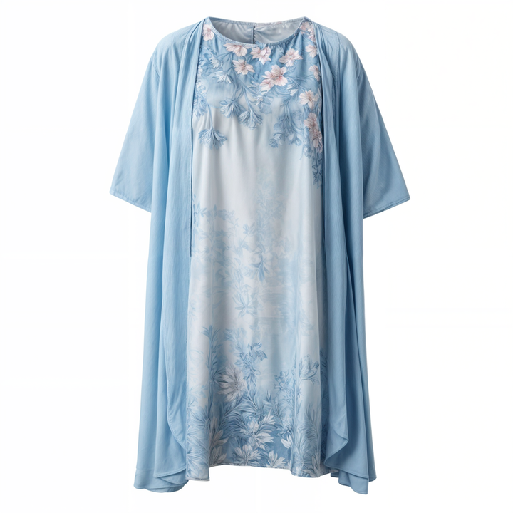 Stilfuld A-formet blomsterkjole med vest til kvinder – Miray