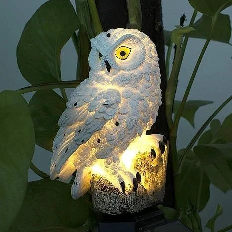 Solcelle-ugle-havelys med varmhvid LED, vandtæt IP65, 45 cm