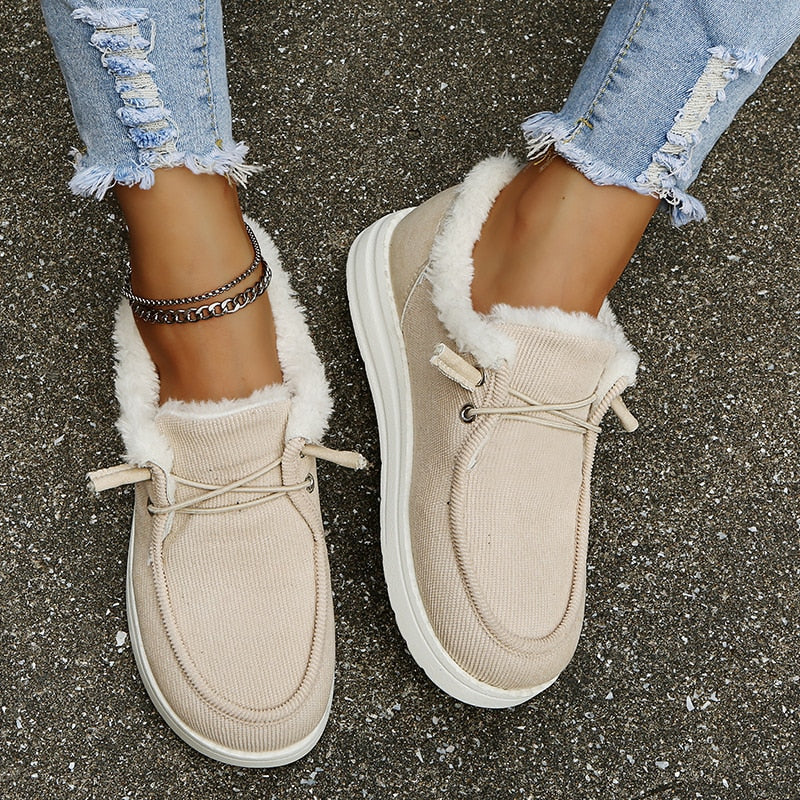 Slip-on vintersko til damer med plysfor – Maren