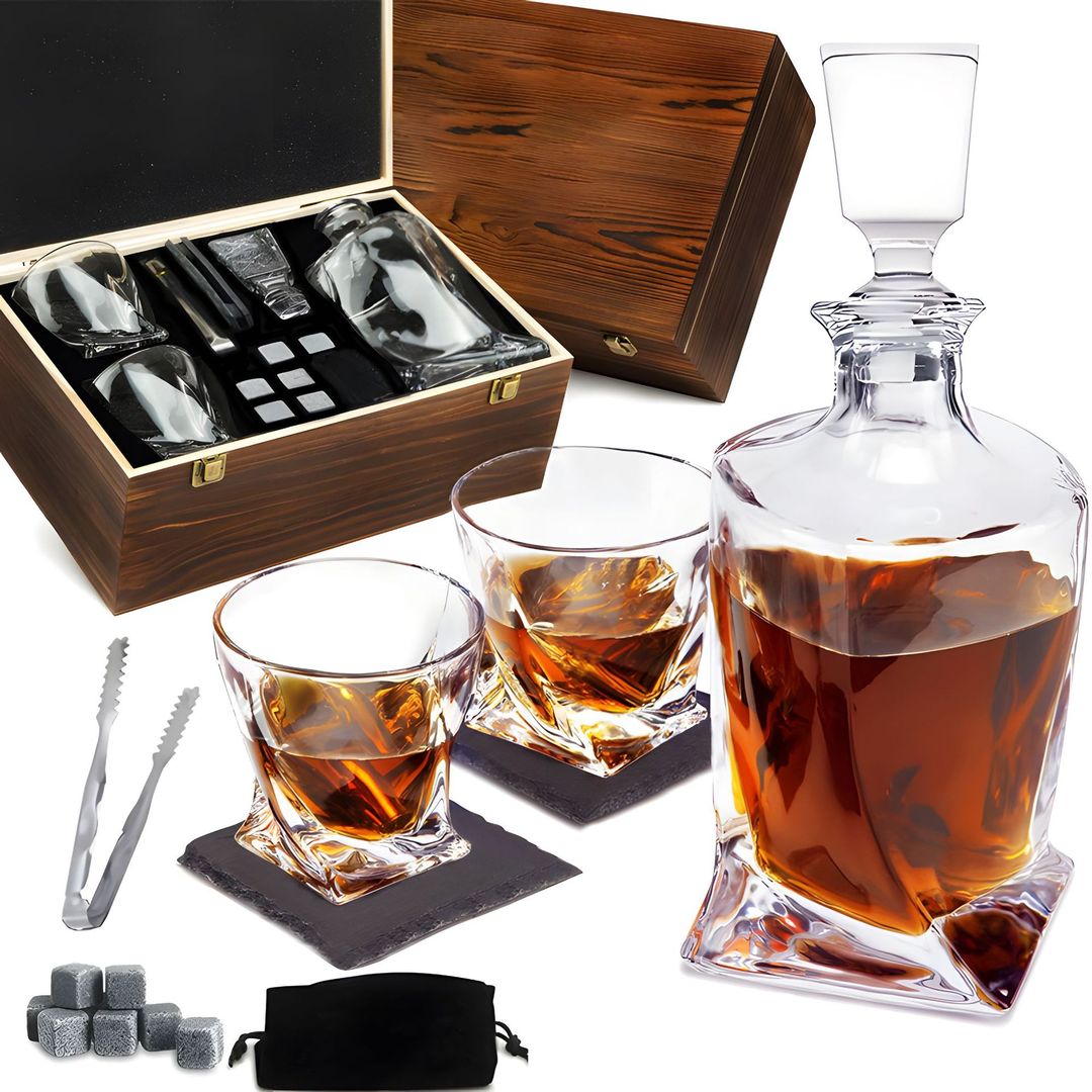 Luksuriøst sæt af karaffel og krystalglas – WhiskeyWave