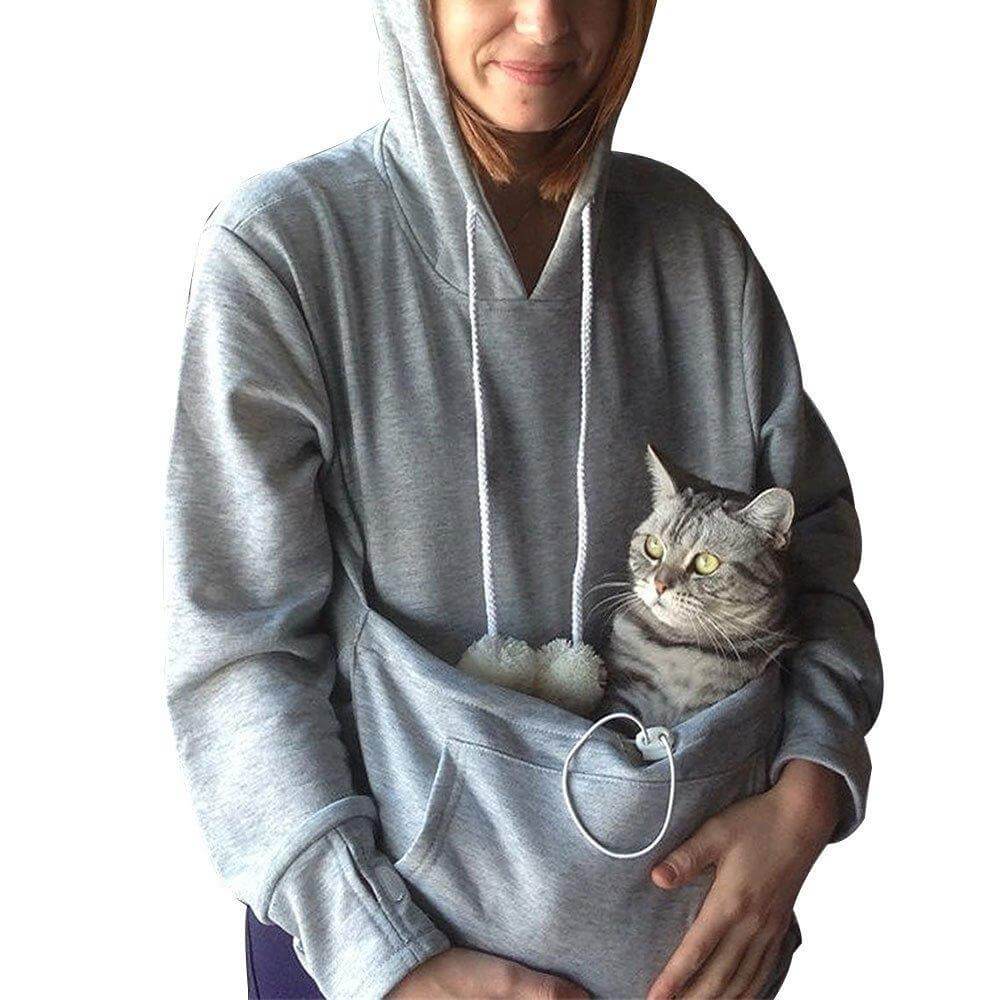 Komfortabel hoodie med kattelomme – CozyPurr