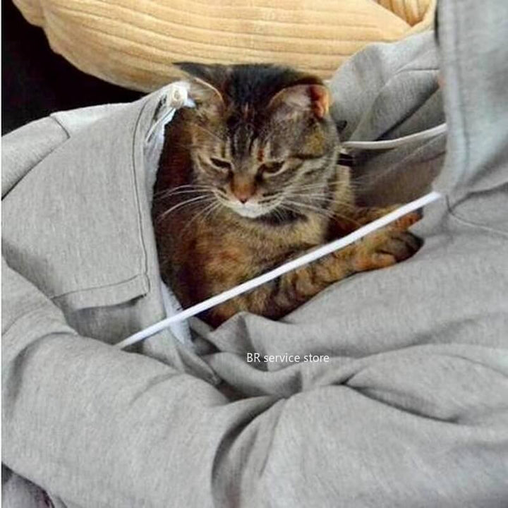 Komfortabel hoodie med kattelomme – CozyPurr