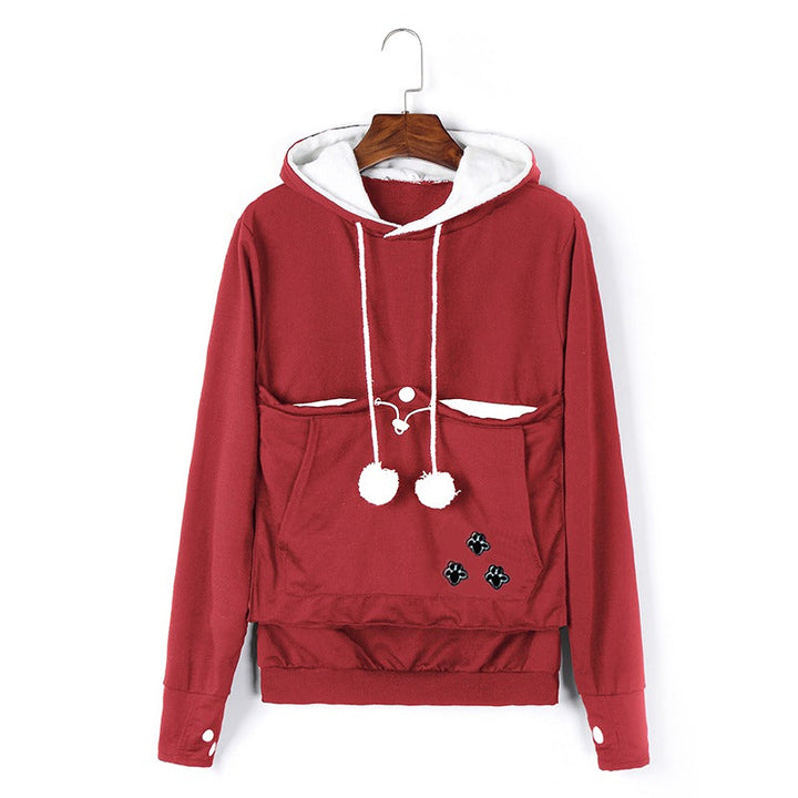 Komfortabel hoodie med kattelomme – CozyPurr
