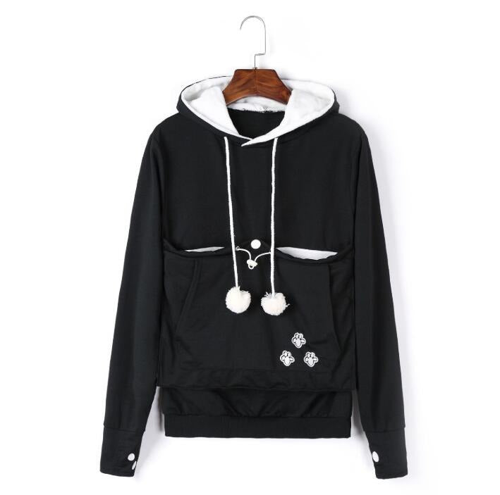 Komfortabel hoodie med kattelomme – CozyPurr