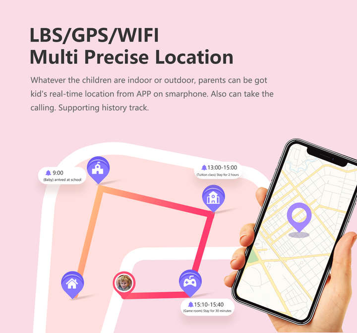 GPS-ur til børn med tracker – videoopkald og vandtæt