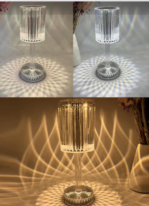 Dæmpbar krystalbordlampe med moderne belysning – Seraphine
