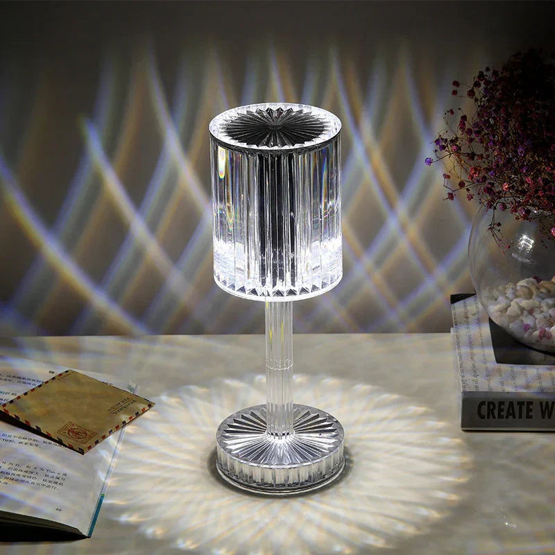Dæmpbar krystalbordlampe med moderne belysning – Seraphine