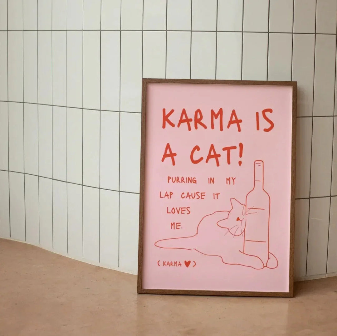 Moderne sort kat-vægkunst til hjemmet