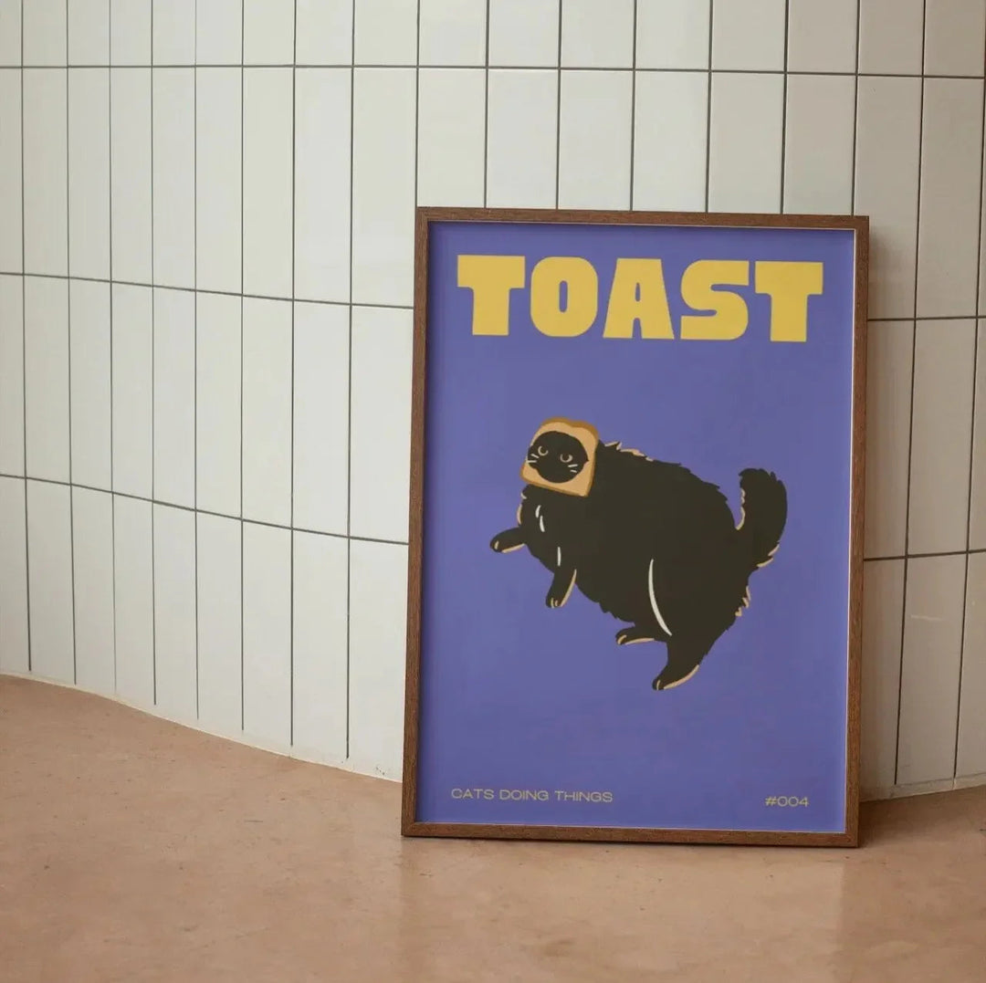 Moderne sort kat-vægkunst til hjemmet