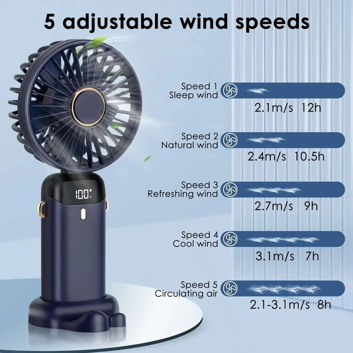 Genopladelig bærbar ventilator på 5000mAh