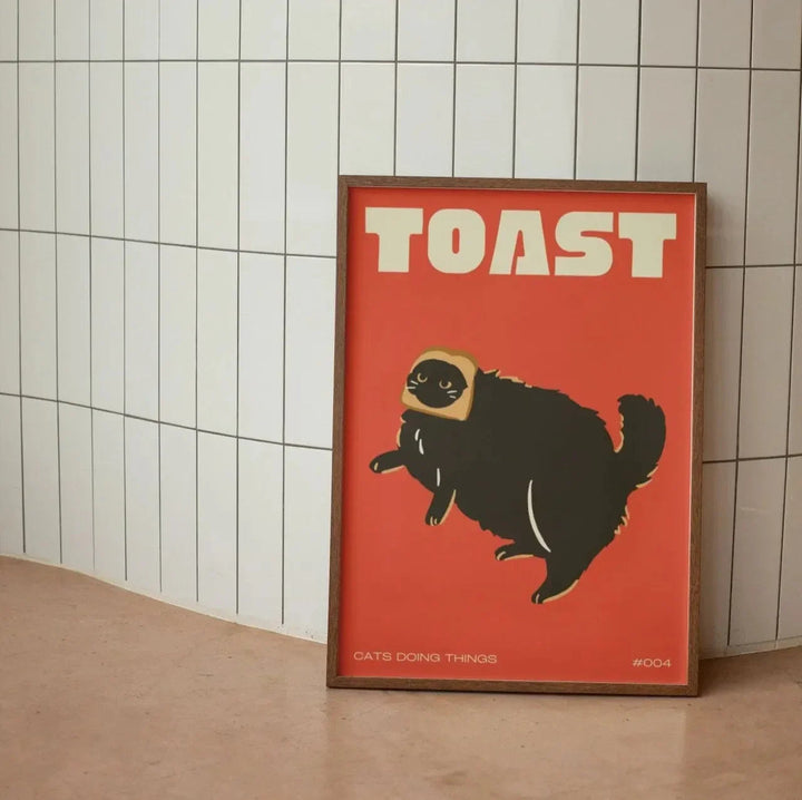 Moderne sort kat-vægkunst til hjemmet