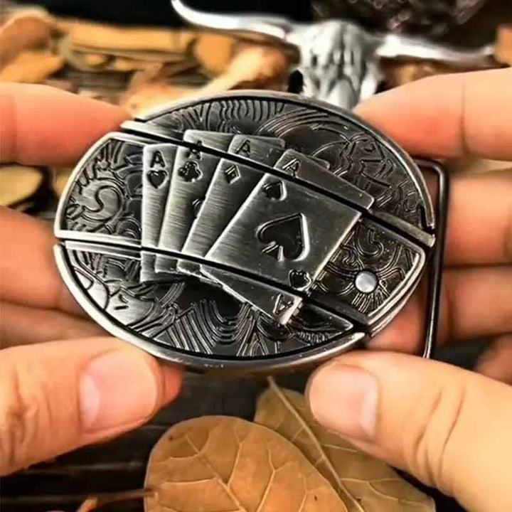 Oval metal cowboy-bæltespænde