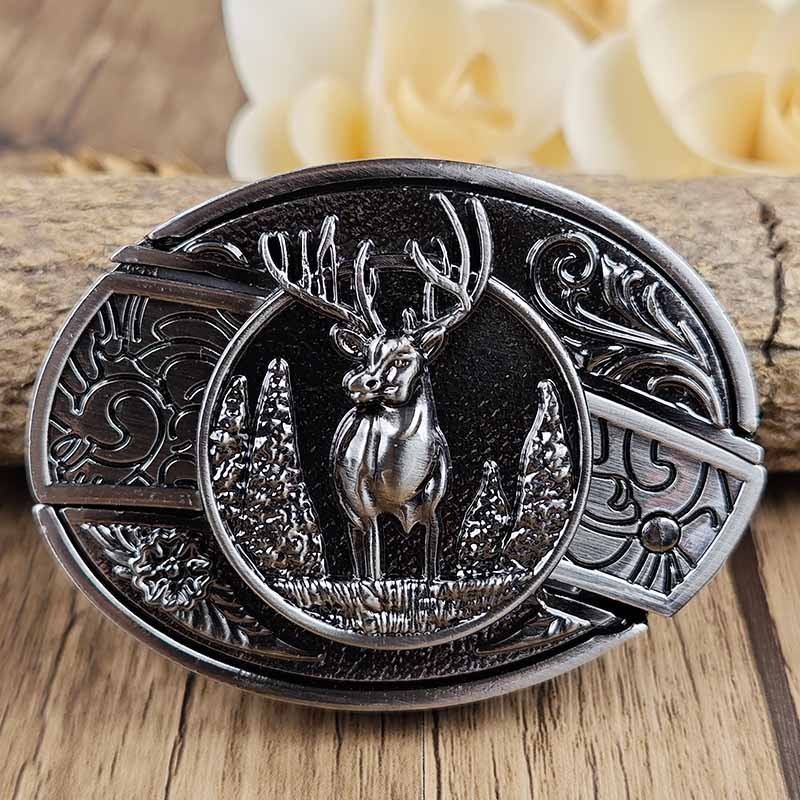 Oval metal cowboy-bæltespænde