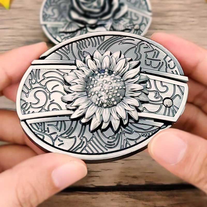 Oval metal cowboy-bæltespænde
