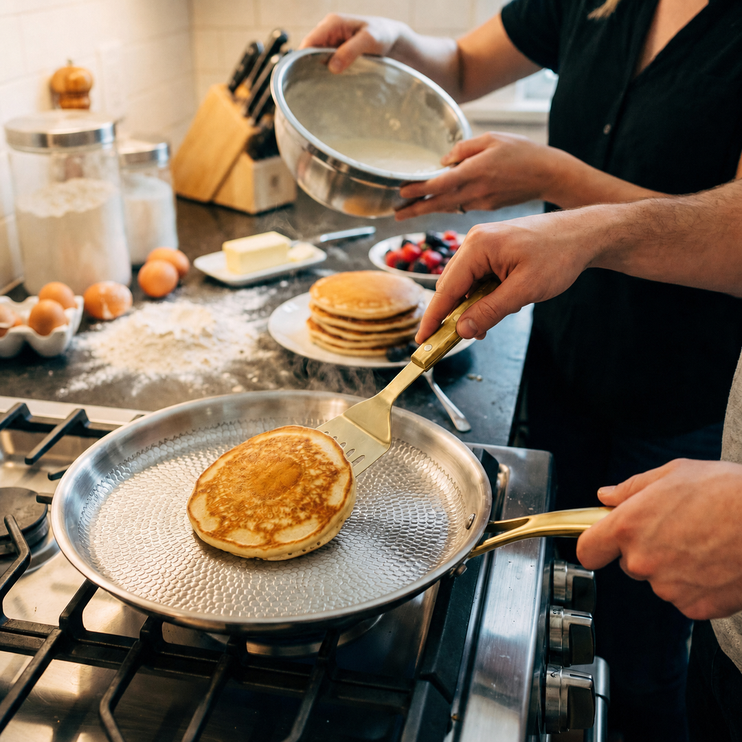 Håndhamret crêpepande i titanium - Limited edition