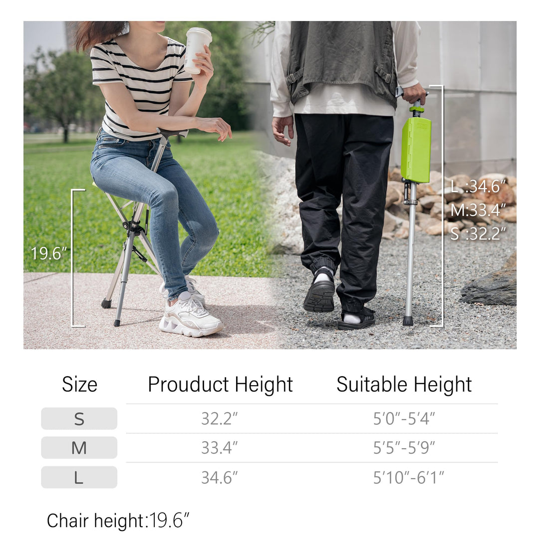 CrutchSeat - Foldbar taburet til komfort - let og bærbar