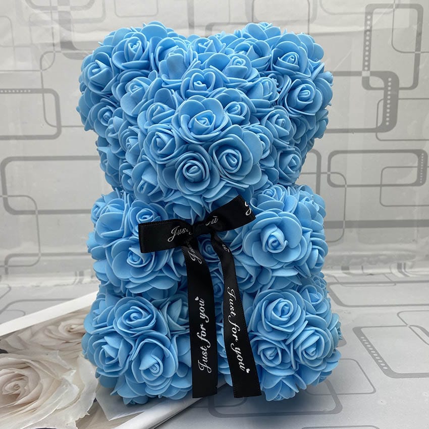 PetalCuddle Evig Rosa Bjørn | Romantisk bamse af kunstige blomster til mors dag og fejringer