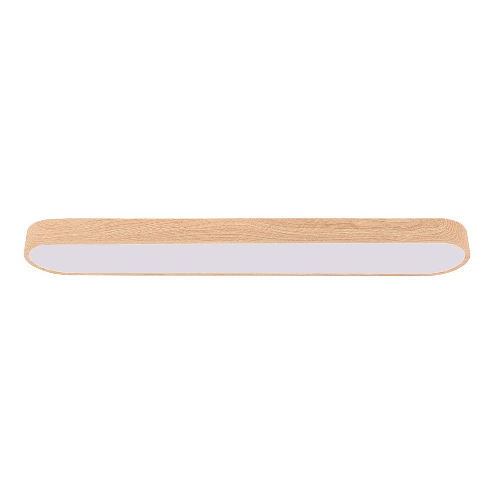 Oval Nordic Glow LED-loftlampe med træaccent