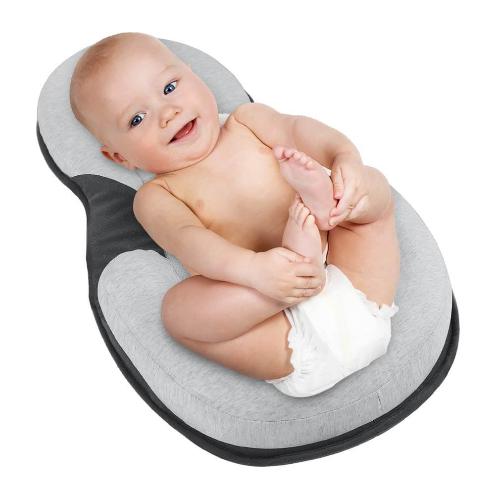 Ergonomisk bærbar babyrede med hovedstøtte mod fladt baghoved – Schlafcocon