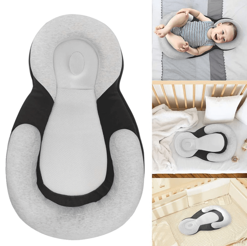 Ergonomisk bærbar babyrede med hovedstøtte mod fladt baghoved – Schlafcocon