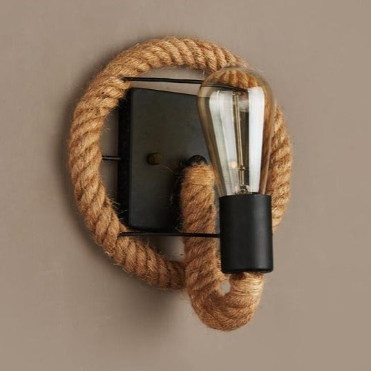 Vintage væglampe med reb – RusticRope
