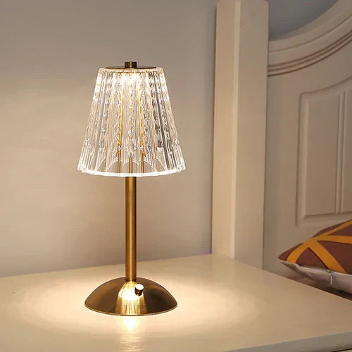 Krystalbordlampe dekorativt gyldent lys til moderne indretninger