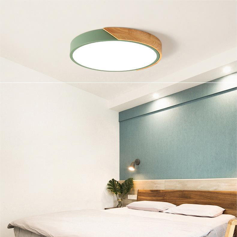 Slank rund loftlampe, moderne minimalistisk skær til hjemmet