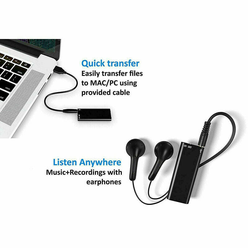 Mini-diktafon med 8 GB hukommelse og USB-stikfunktion – Vokaro