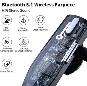 Trucker Dual Mic trådløs Bluetooth 5.1-headset/øretelefoner med støjreduktion