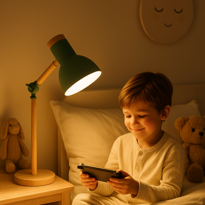 Skandinavisk bordlampe i træ | Minimalistisk design