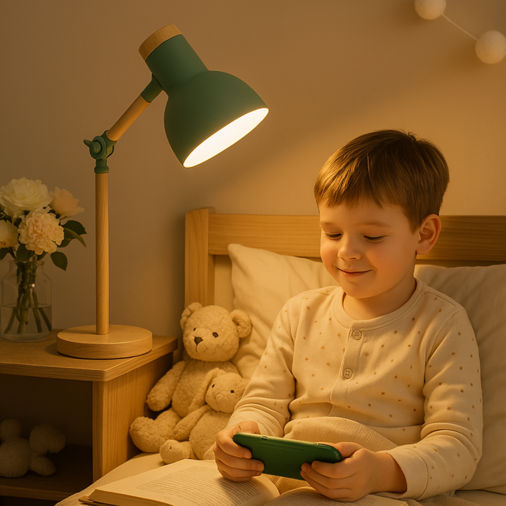 Skandinavisk bordlampe i træ | Minimalistisk design