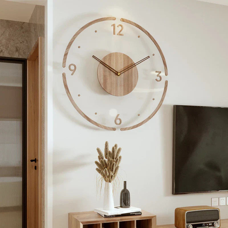 Moderne minimalistisk vægur, lydløst, nordisk rundt design
