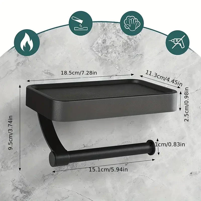 Toiletrulleholder med hylde – Stalux
