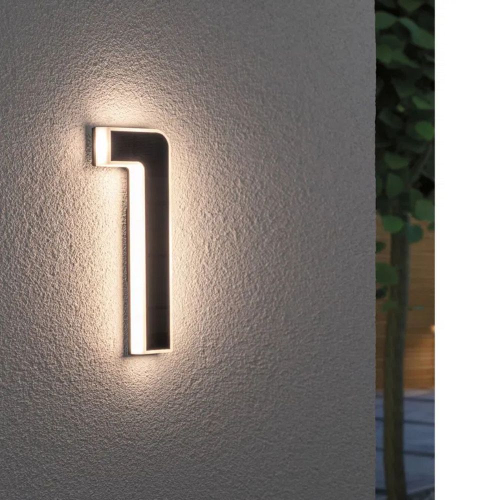 Soloplyst husnummer med LED og skumringssensor