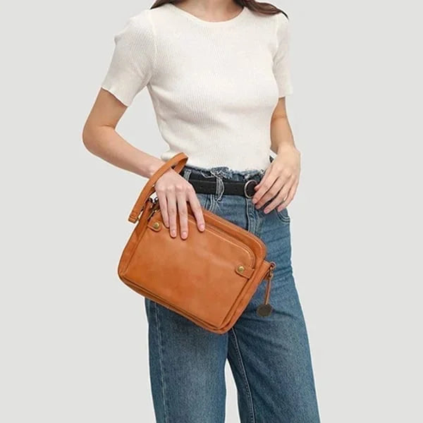 Elegant crossbody-taske i læder - Raffinement & rummelighed