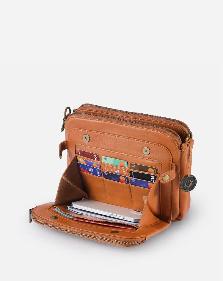 Elegant crossbody-taske i læder - Raffinement & rummelighed
