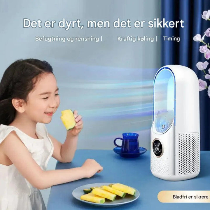 Bladløs bærbar ventilator med LED-display