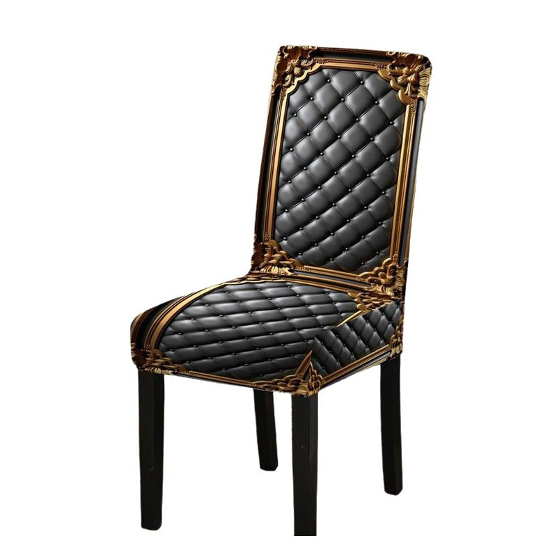 Barokke elastiske stolebetræk med guldprint - Washable Dining Chair Slipcovers