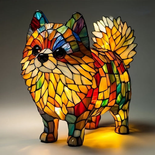 Lunaro - kunstnerisk LED-natlampe med hunderacer til boligindretning